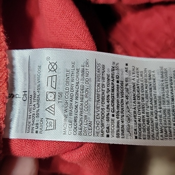 Old Navy Size S Deep Terracotta Elastic Waist Pull On Linen Blend Pants, NEW - Picture 13 of 14